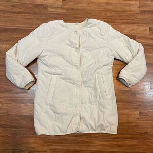 Koolaburra by Ugg Reversible Sherpa Quilted Button Up Jacket Light Birch | Size